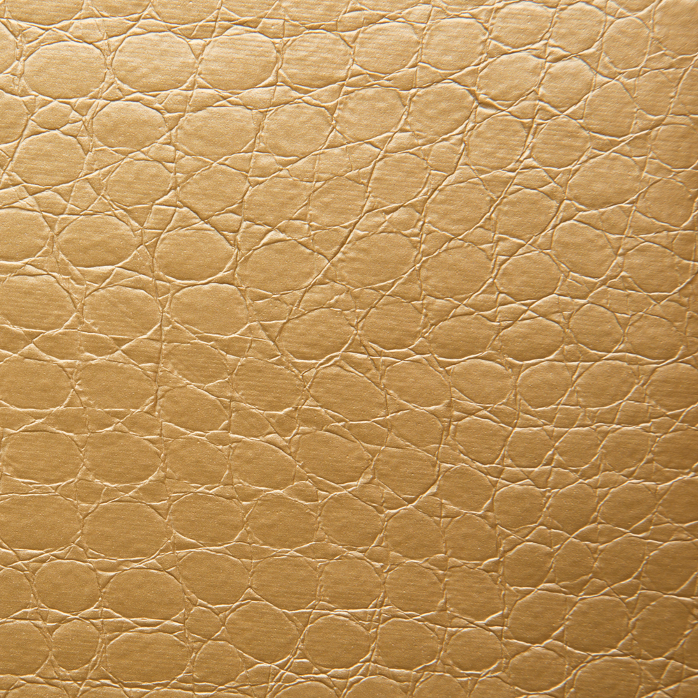 Faux Leather Upholstery Croco Gold